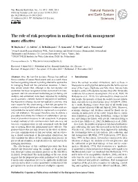 The Role of Risk Perception in Making Flood Risk