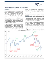 2018 Annual Review and 2019 Outlook