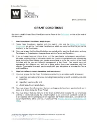Grant Conditions