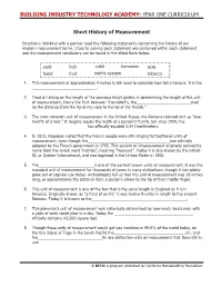 History of Measurement
