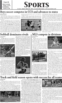 MLS Compete in Divisions Boys Soccer Competes in CCS and Advances To