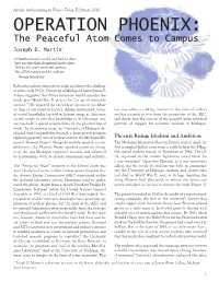 OPERATION PHOENIX: the Peaceful Atom Comes to Campus Joseph D