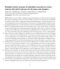Potential Vorticity Structure of Embedded Convection in a Warm