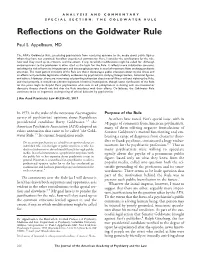 Reflections on the Goldwater Rule