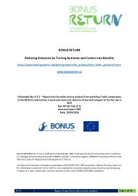 Report from Multi-Criteria Analysis with Comparisons Of