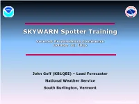Skywarn Training, Part I