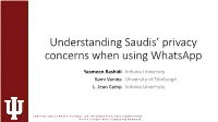 Understanding Saudis' Privacy Concerns When
