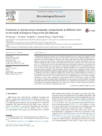 Variations in the Bacterial Community Compositions at Different Sites in The