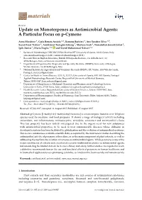 A Particular Focus on P-Cymene