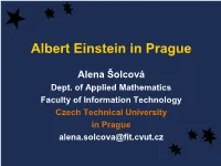 Albert Einstein in Prague