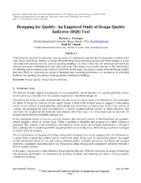 An Empirical Study of Design Quality Indicator (DQI) Tool