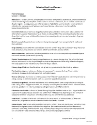Behavioral Health and Recovery New Directions