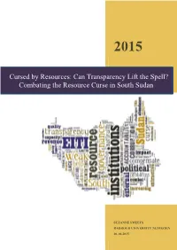 Combating the Resource Curse in South Sudan