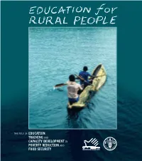Education, Training and Capacity Development in Poverty Reduction and Food Security