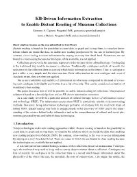 KB-Driven Information Extraction to Enable Distant Reading of Museum Collections Giovanni A