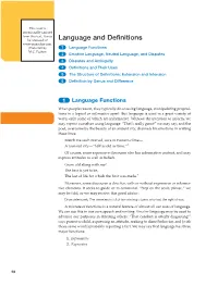 Language and Definitions