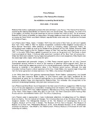 Press Release Larry Poons | the Twenty-First Century an Exhibition Curated by David Anfam 19.01.2018