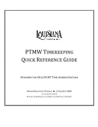 Ptmw Timekeeping Quick Reference Guide