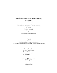 Towards Resource-Aware Security Testing of Software