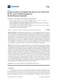 Using Genetics to Evaluate the Success of a Feral Cat (Felis Catus) Control Program in North-Western Australia