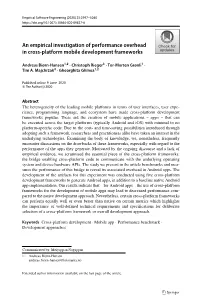 An Empirical Investigation of Performance Overhead in Cross-Platform Mobile Development Frameworks