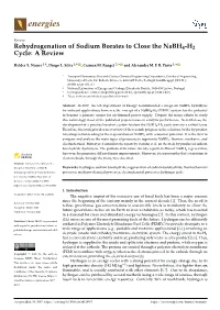 Rehydrogenation of Sodium Borates to Close the Nabh4-H2 Cycle: a Review