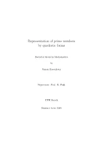 Representation of Prime Numbers by Quadratic Forms