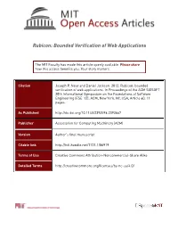 Rubicon: Bounded Verification of Web Applications