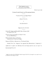 This Opinion Is Not a Precedent of the TTAB