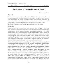 An Overview of Tourism Diversity in Nepal