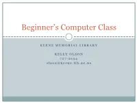 Beginner's Computer Class