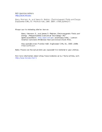 Electromagnetic Fields and Energy