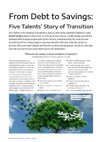 From Debt to Savings: Five Talents’ Story of Transition