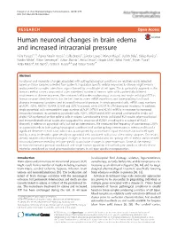 Human Neuronal Changes in Brain Edema and Increased Intracranial
