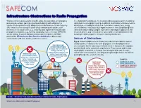 Infrastructure Obstructions to Radio Propagation