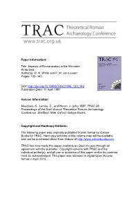 Paper Information: Title: Aspects of Romanization in the Wroxeter