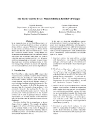 The Beauty and the Beast: Vulnerabilities in Red Hat's Packages