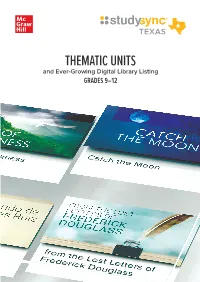 THEMATIC UNITS and Ever-Growing Digital Library Listing GRADES 9–12 THEMATIC UNITS