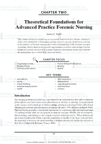 Theoretical Foundations for Advanced Practice Forensic Nursing