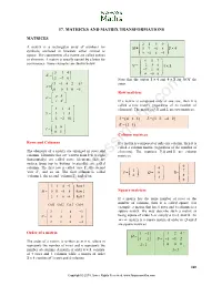 17.Matrices and Matrix Transformations (SC)