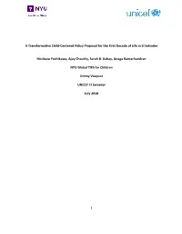 A Transformative Child-Centered Policy Proposal for the First Decade of Life in El Salvador