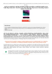Articles on Symplectic Topology, Including: Symplectomorphism, Pseudoholomorphic Curve, Stable Map, Gromovã¢Â "Witten Invariant, Floer