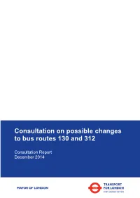 Consultation on Possible Changes to Bus Routes 130 and 312
