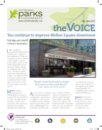 May–June 2015 You Continue to Improve Mellon Square Downtown