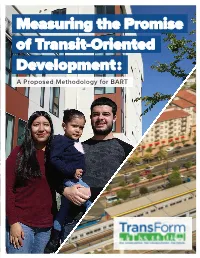 Measuring the Promise of Transit-Oriented Development: a Proposed Methodology for BART Table of Contents