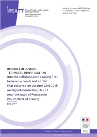 REPORT FOLLOWING TECHNICAL INVESTIGATION Into The