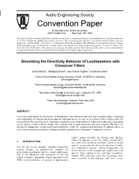 Simulating the Directivity Behavior of Loudspeakers with Crossover Filters