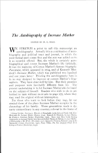 The Autobiography of Increase Mather