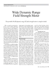 Wide Dynamic Range Field Strength Meter