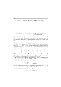 A Appendix: a Short History of Universality